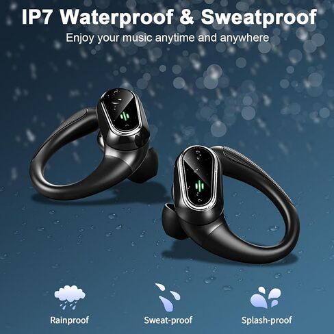 Wireless Earbuds, Bluetooth 5.3 Headphones Stereo Bass with Noise Cancelling Mic, 48Hrs Playtime in Ear Ear Buds with LED Power Display Charging Case, IPX7 Waterproof Earphones for Android iOS Sports in Saudi Arabia