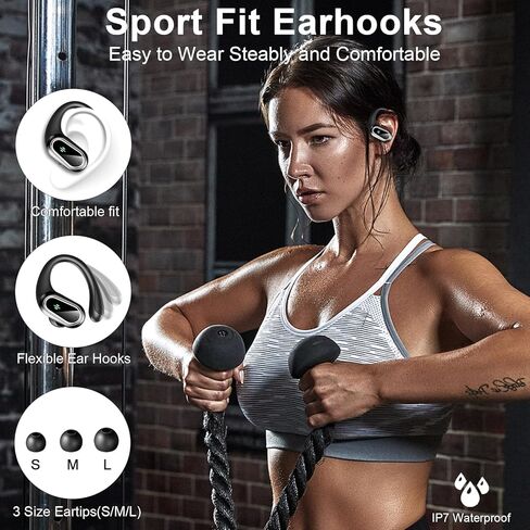 Wireless Earbuds, Bluetooth 5.3 Headphones Stereo Bass with Noise Cancelling Mic, 48Hrs Playtime in Ear Ear Buds with LED Power Display Charging Case, IPX7 Waterproof Earphones for Android iOS Sports in Saudi Arabia