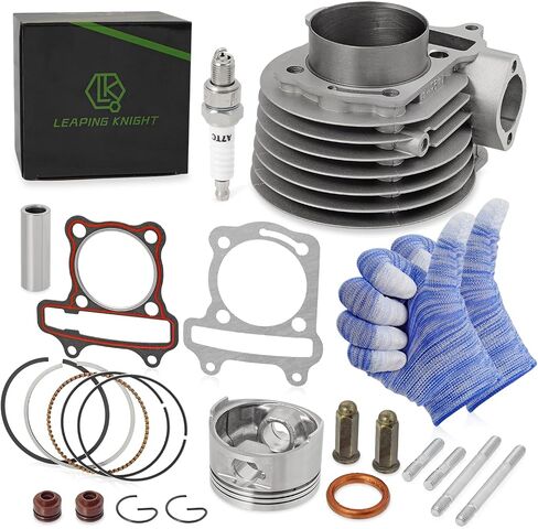 Leaping Knight Gy6 150cc 57.4mm MMM MYLINRED KIT WITH PISTON RING SAPKET SPACK ، TOP END REBUILD KIT 4 Stroke 152QMI in Saudi Arabia