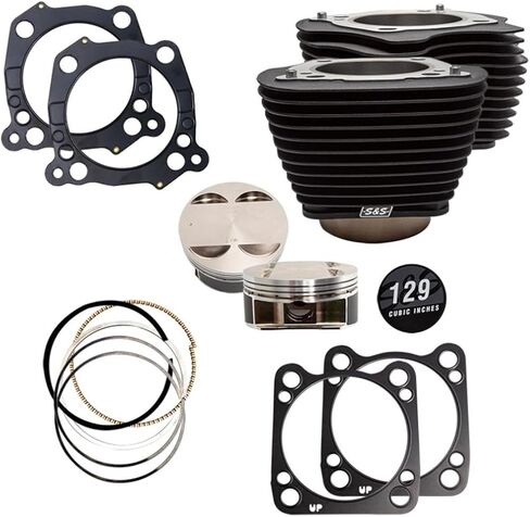 S&S 4.320 "M8 Big Bore Black Cylinder & Piston Kit W/No Pinkning (910-0844) in Saudi Arabia