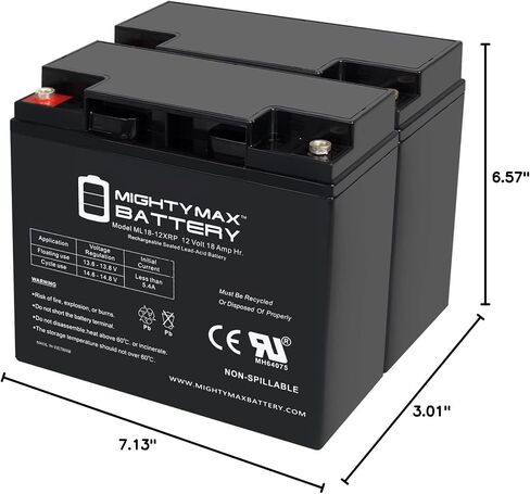 ML18-12XRP - 12 Volt 18 AH, Internal Thread (INT) Terminal, Reverse Polarity, Rechargeable SLA AGM Battery in Saudi Arabia