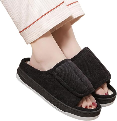 صنادل السكري المسنين للرجال نساء على نطاق واسع النعال غير المنزلق غير المفتوح وذمة مرض السكري منتفخة القدمين النعال بعد صحة الأحذية الجراحية الداخلية التهاب المفاصل in Kuwait