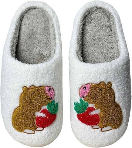 Fuzzy Animal Slippers for Womens & Mens Cute Funny Comfortable Slippers Soft Plush Winter Warm Home Slippers in Saudi Arabia