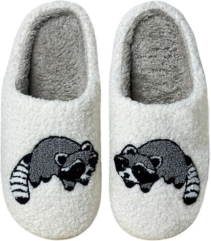 Fuzzy Animal Slippers for Womens & Mens Cute Funny Comfortable Slippers Soft Plush Winter Warm Home Slippers in Saudi Arabia