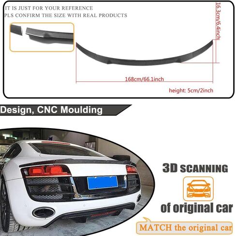 MCARCAR KIT R8 Carbon Fiber Trunk Spoiler for Audi R8 V8 V10 Hard-top Coupe 2008-2015 Rear Trunk Lid Boot Spoiler Wing Factory Outlet in Saudi Arabia