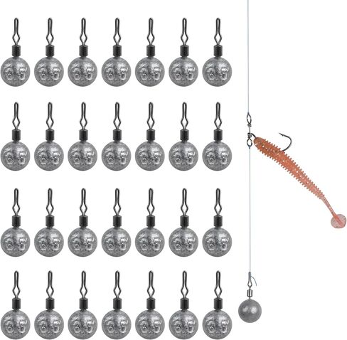 Fishing Weights Drop Shot Weights Kit Bass Casting Fishing Sinkers Saltwater Egg Sinker Fishing Weight Swivel Round Shaped Cannonball Sinker for Drop Shot Rig Bass Fishing in Saudi Arabia