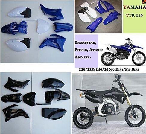 TTR110 Plastics Plastic Fender Body Parts يناسب TT-R110E 2008-2015 PIT BIKE (Black) in Saudi Arabia