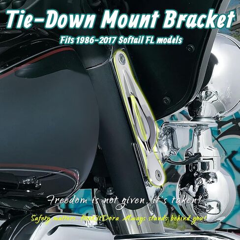 MoKitDora Softail Front Tie-Down Mount Bracket Kit for Harley 1986-2017 Heritage Fat Boy Deluxe Springer, Chrome in Kuwait