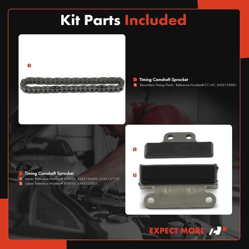A-Premium 3PCS Engine Timing Chain Kit W/Guide Compatible with Hyundai Elantra 1996-2002, Accent 2001-2005, Tiburon 1997-2001 2003 - L4 1.6L 1.8L 2.0L in Saudi Arabia
