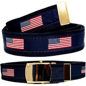 American Flag Military Style Web Belt on Navy Web, with OPTIONAL Buckle in Saudi Arabia