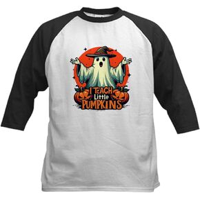 CafePress I Teach Little Pumpkins Kids Baseball T Shirt Kids Cotton Baseball Jersey, 3/4 Raglan Sleeve Shirt in Kuwait