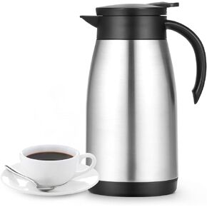27 Oz Thermal Coffee Carafe with Ceramic Liner, 750 ml Coffee Dispenser, Insulated Stainless Steel Small Coffee Carafes for Keeping Coffee, Tea and Water Hot, Black in Saudi Arabia