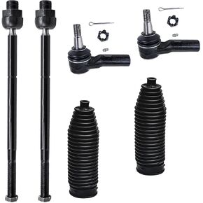 Detroit Axle - Front 6pc Tie Rods Kit for 06-12 Dodge Ram 1500, 4 Tie Rods 2 Boots [5 Lugs] 2006 2007 2008 2009 2010 2011 2012 Replacement in Saudi Arabia