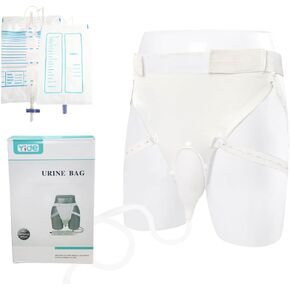 Urine Collection Bag Wearable Urinal for Men Portable Male Urine Collection Bag Urinary Drainage Bag System Elderly Urinal with 2 Urine Catheter Bags 1000ML 2000ML for Bedridden Patients (Adult Men) in Saudi Arabia
