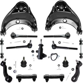 Detroit Axle - Front End 15pc Suspension Kit for Chevy GMC Tahoe Yukon C1500 C2500 Upper Control Arms w/Ball Joints Lower Ball Joints Sway Bars Tie Rods Idler Pitman Arm Sleeves Idler Bracket in Saudi Arabia