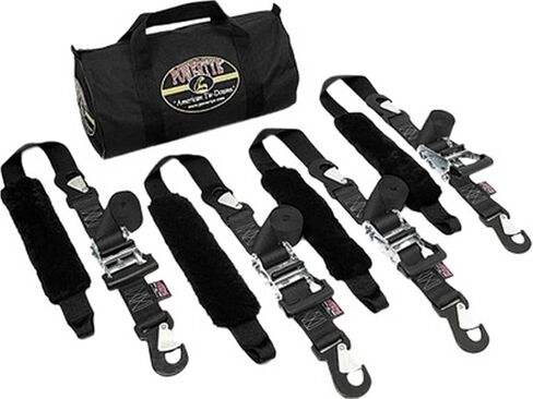 طقم مقطورة Powertye 2in × 7ft Premium مع Big Daddy Ratchet Downs ، والسنانير الآمنة ، و Soft -Tye ، وحقيبة التخزين - مصنوعة في الولايات المتحدة الأمريكية - 1500 رطل WLL / 4500 رطل. in Kuwait