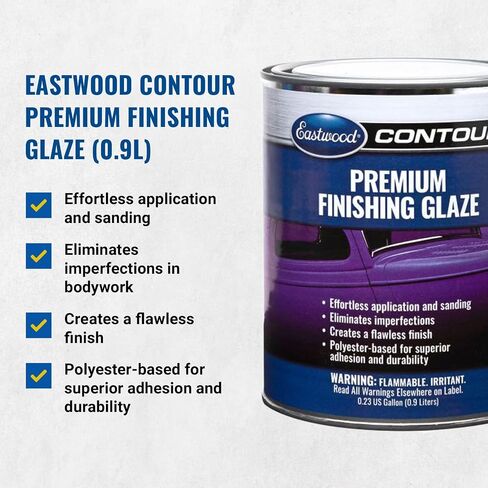 Eastwood Contour Premium Finishing Glaze | سهلة التطبيق لمعجون البوليستر الصقيل للسيارات من أجهزة الجسم | يلغي العيوب ويخلق الانتهاء من العيوب على ناعمة | 0.9L in Saudi Arabia