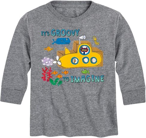 Pete the Cat - Its Groovy to Imagine - Toddler and Youth Long Sleeve Graphic T-Shirt in Kuwait