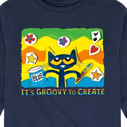 Pete the Cat - Its Groovy to Imagine - Toddler and Youth Long Sleeve Graphic T-Shirt in Kuwait