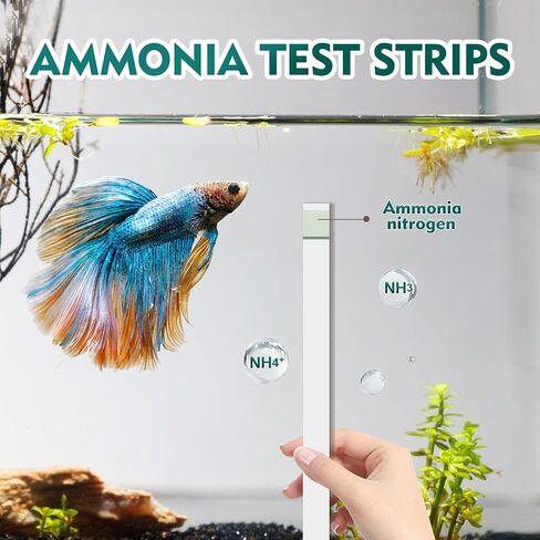 7 in 1 Aquarium Test Strips, 125ct Fish Tank Test Strips for Freshwater Saltwater Pond, Accurate Water Testing Kit Aquarium for Chlorine, Total Hardness, Carbonate, Alkalinity, Nitrate, Nitrite and pH in Kuwait