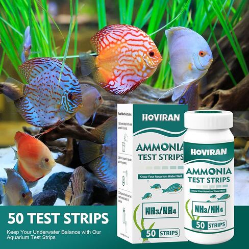 7 in 1 Aquarium Test Strips, 125ct Fish Tank Test Strips for Freshwater Saltwater Pond, Accurate Water Testing Kit Aquarium for Chlorine, Total Hardness, Carbonate, Alkalinity, Nitrate, Nitrite and pH in Kuwait