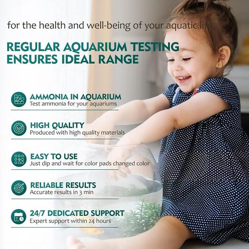 7 in 1 Aquarium Test Strips, 125ct Fish Tank Test Strips for Freshwater Saltwater Pond, Accurate Water Testing Kit Aquarium for Chlorine, Total Hardness, Carbonate, Alkalinity, Nitrate, Nitrite and pH in Kuwait
