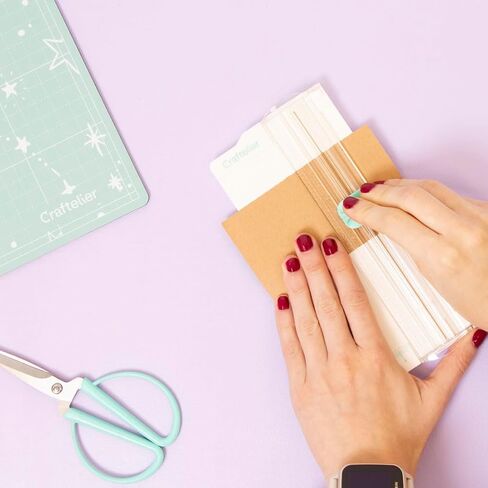 Craftelier - Portable Mini Paper and Cardboard Cutter for Scrapbooking or Crafting with Transparent Folding Clip, Blade and Ruler | Size 9 x 17 cm in Saudi Arabia