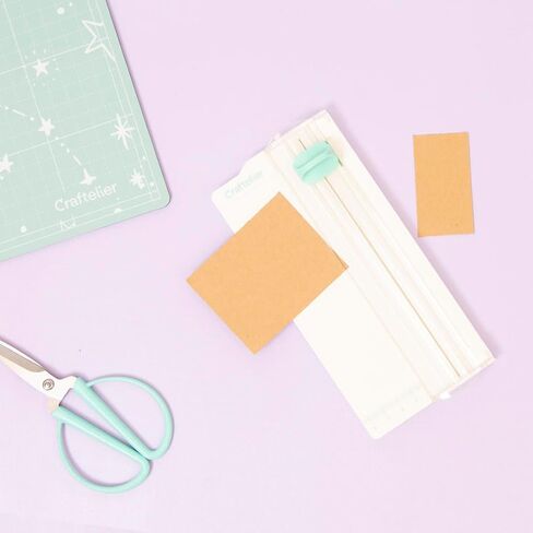 Craftelier - Portable Mini Paper and Cardboard Cutter for Scrapbooking or Crafting with Transparent Folding Clip, Blade and Ruler | Size 9 x 17 cm in Saudi Arabia