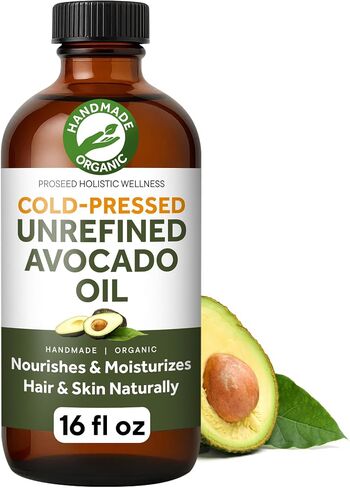 ProSeed Handmade Raw Avocado Oil – Pure, Cold-Pressed & Unrefined – Moisturizing Oil for Skin, Hair & Cooking – With Vitamins A, D & E – BPA-Free, 120ml / 4oz Glass Bottle in Saudi Arabia