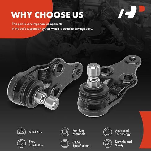 A-Premium 2 x Front Lower Ball Joints, Compatible with Hyundai Sonata 2011-2014, Santa Fe 2013-2018, Santa Fe Sport 2013-2018, Santa Fe XL 2013-2019, Azera 2012-2014 & Kia Optima, Sorento, Rondo in Saudi Arabia