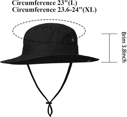 Womens Sun Hat Wide Brim Bucket Hats Hiking Fishing UV Protection Safari Boonie Hat for Men Women（L 24" /61cm，M 22.83"/58cm） White in Kuwait