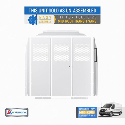 AA Products Model PT-PR Cargo Van Safety Partition High/Low Roof Protective Bulkhead Fit for ProMaster Full Size Vans Grey in Saudi Arabia