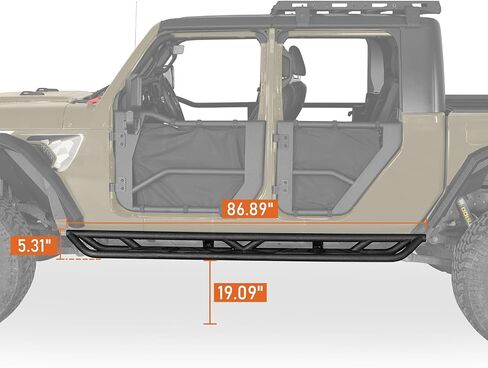 Hoke Road Gladiator Running Side Step Slider Nerf Bars for Jeep Gladiator JT Pickup Truck 2020 2021 2022 2023 2024 2025 in Saudi Arabia