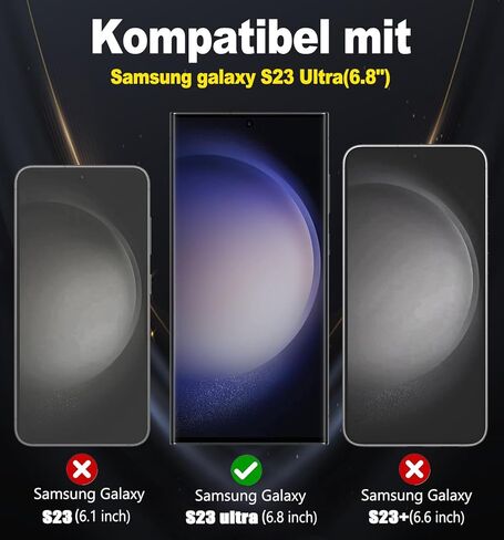2 Pack Packs for Samsung Galaxy S23 Ultra Privacy Screen Protector 6.8" with Bumper Protective Cover, [Auto Alignment Cabin/Bubble-Free],Anti Spy Film,100% Fingerprint ID Compatible, Case Friendly in Kuwait