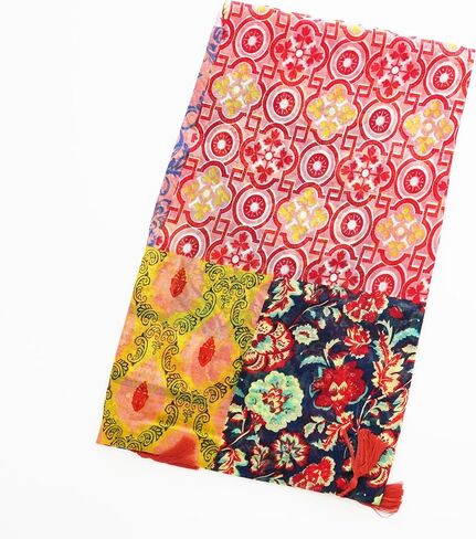 Jerla Large Boho وشاح للنساء خفيفة الوزن الأزهار الأوشحة المطبوعة خريف الشتاء أزياء شال in Kuwait