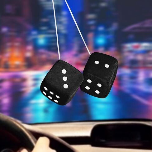 زهر غامض للمرآة الخلفية للمنظر الخلفي ، زوج واحد زهر غامض مع نقاط بيضاء حلي سيارة ممتعة ملحقات السيارات المرح in Kuwait