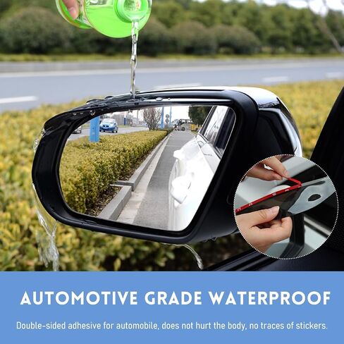 2 PCS Car Side Mirror Rain Guards, Waterproof Carbon Fiber Rearview Mirror Eyebrow Rain Guard, Automotive Rearview Mirror Sun Visor Protector, Exterior Car Accessories (Black) in Saudi Arabia