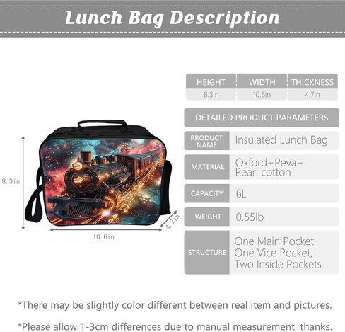 Outer Space Train Backpack Galaxy Steam Engine Kids Schoolbag with Lunch Box Bag Pencil Bag 3pcs Bookbag Sets for Boys Girls in Kuwait