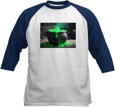 Cafepress Witch's Brew Kids Baseball T Shirt Kids Cotton Baseball Jersey ، 3/4 Raglan Sleeve Shirt in Saudi Arabia