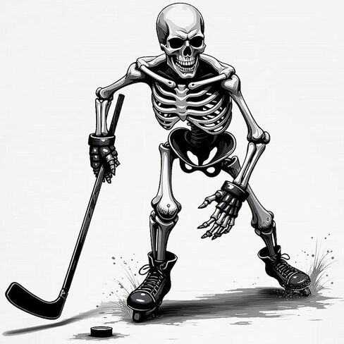 CafePress Skeleton Playing Hockey Facing Kids Baseball T Shirt Kids Cotton Baseball Jersey, 3/4 Raglan Sleeve Shirt in Saudi Arabia