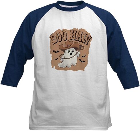 Cafepress Boo Haw: Spooky Meets Country Pibes Kids Baseball T Shirt Kids Cotton Baseball Jersey ، 3/4 Raglan Sleeve Shirt in Saudi Arabia