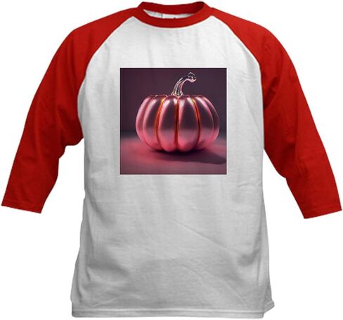 Cafepress اللامع الوردي اليقطين Kids Baseball T Shirt Kids Cotton Baseball Jersey ، 3/4 Raglan Sleeve Shirt in Saudi Arabia