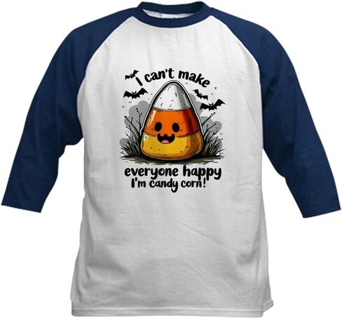CafePress I Can't Make Everyone Happy I'm Candy Corn Kids Baseball T Shirt Kids Cotton Jersey, 3/4 Raglan Sleeve Shirt in Saudi Arabia