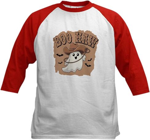 CafePress Boo Haw: Spooky Meets Country Vibes Kids Baseball T Shirt Kids Cotton Baseball Jersey, 3/4 Raglan Sleeve Shirt in Saudi Arabia