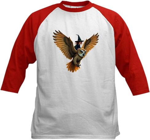 Cafepress بومة عملاقة من خلال قميص بيسبول من سكاي سايد كيدز. in Saudi Arabia