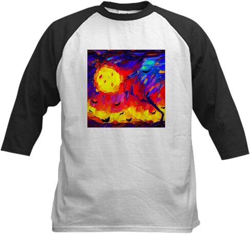 Cafepress الهالوين الحديث ملخص زيت الرسم أطفال البيسبول T Shirt Kids Cotton Baseball Jersey ، 3/4 Raglan Sleeve Shirt in Saudi Arabia
