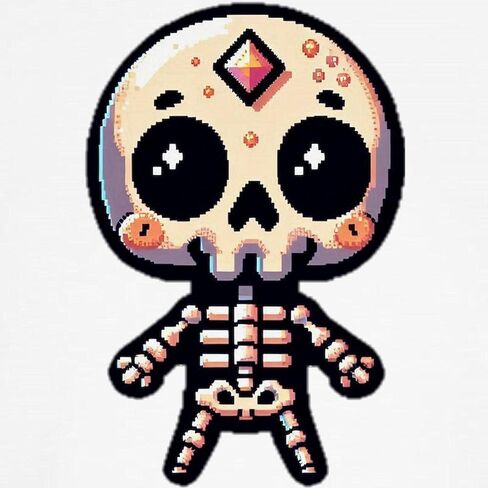 Cafepress Pixel Skeleton Kids Baseball T Shirt Kids Cotton Baseball Jersey ، 3/4 Raglan Sleeve Shirt in Saudi Arabia