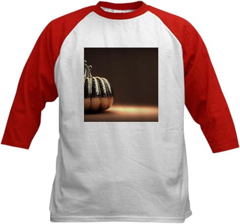 Cafepress Glitter Pumpkin Kids Baseball T Shirt Kids Cotton Baseball Jersey ، 3/4 Raglan Sleeve Shirt in Kuwait