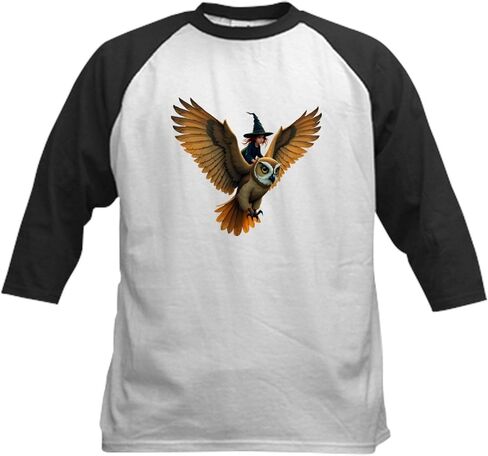 Cafepress بومة عملاقة من خلال قميص بيسبول من سكاي سايد كيدز. in Saudi Arabia