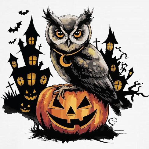 Cafepress Spooky Owl on Pumpkin Halloween Design Kids Baseball T Shirt Kids Cotton Baseball Jersey ، 3/4 Raglan Sleeve Shirt in Saudi Arabia